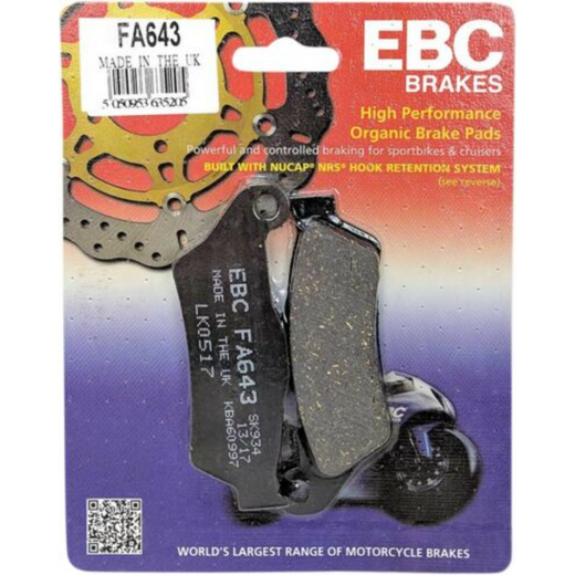 EBC Brakes Motorcycles Organic Brake Pad -  FA643