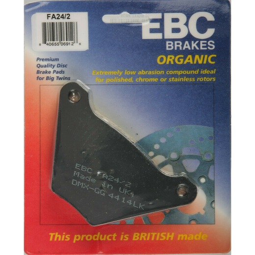 EBC Off Road Motorcycle semi-sintered brake pad FA024/2V with metal backing plate and brake friction material for off-road riding