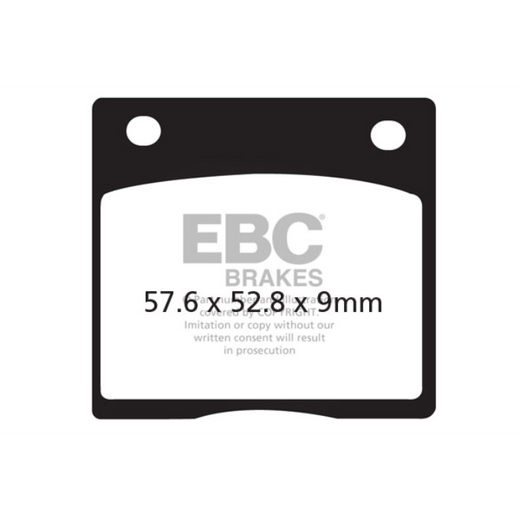 EBC Off Road Motorcycle Semi-Sintered Brake Pad FA036V shown with metal backing and friction surface for off-road braking performance