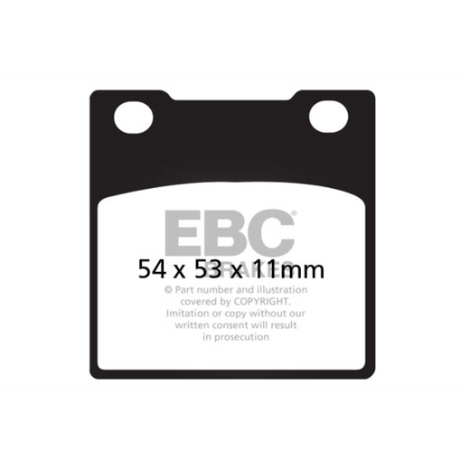 EBC Brakes off-road motorcycle semi-sintered brake pad FA045V mounted on a brake caliper for off-road riding.