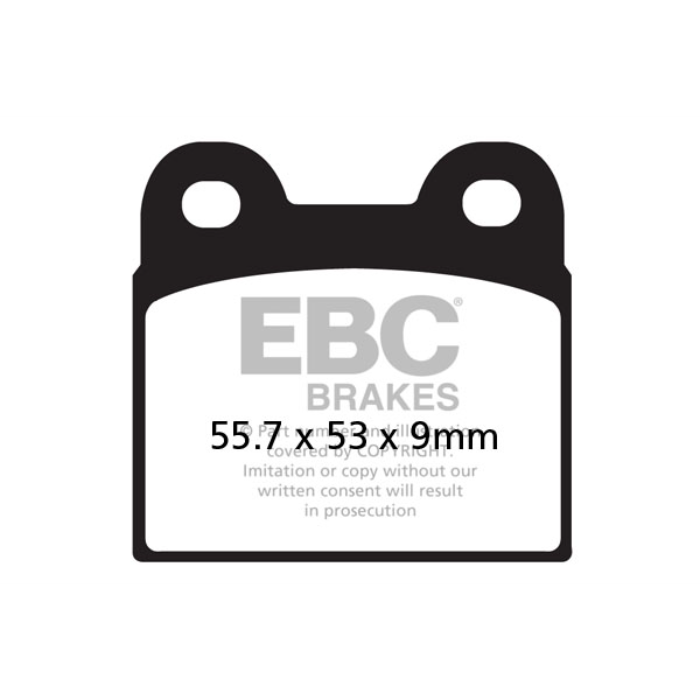 EBC Off Road Motorcycle Semi-Sintered Brake Pad FA057V showing brake pad with metal backing and friction surface