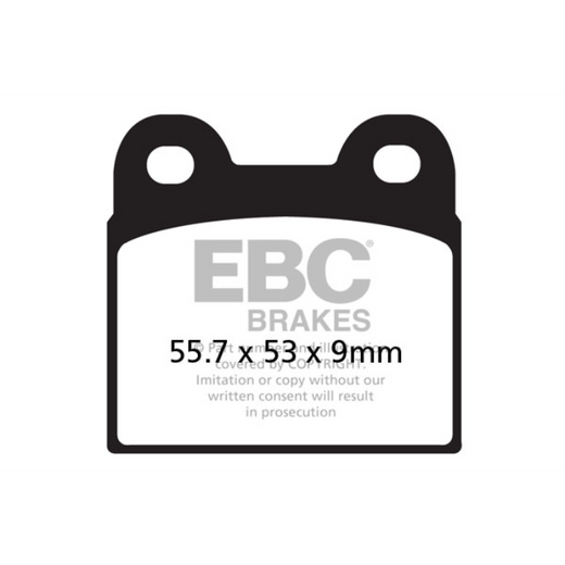 EBC Off Road Motorcycle Semi-Sintered Brake Pad FA057V showing brake pad with metal backing and friction surface for off-road riding.