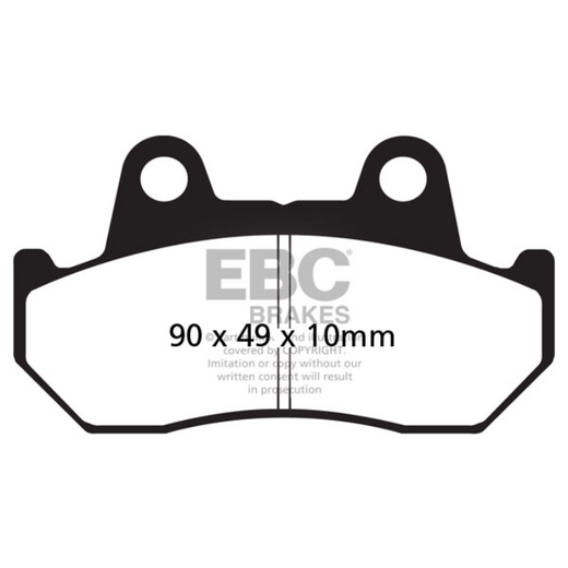 EBC Off Road Motorcycle Semi-Sintered Brake Pad FA069V showing metal backing and brake friction material for off-road riding.