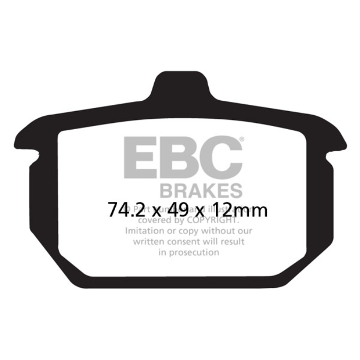 EBC Off Road Motorcycle Semi-Sintered Brake Pad FA078V showing brake pad with metal backing and friction surface