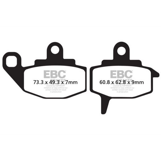 EBC Off Road Motorcycle Semi-Sintered Brake Pad FA130V showing the metal backing and friction material for off-road riding.