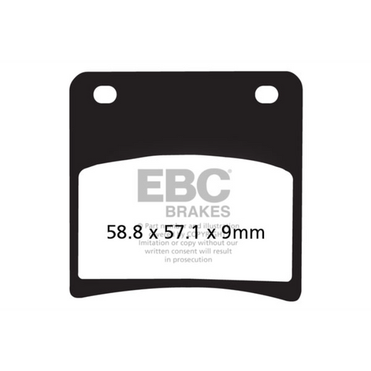 EBC Off Road Motorcycle Semi-Sintered Brake Pad FA146V showing black brake pad with metal backing plate for off-road riding.