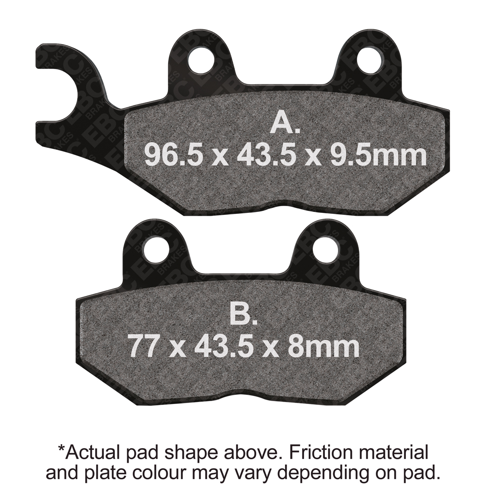 EBC Off Road Motorcycle Semi-Sintered Brake Pad FA214/2V showing metal backing and friction surface for off-road riding.