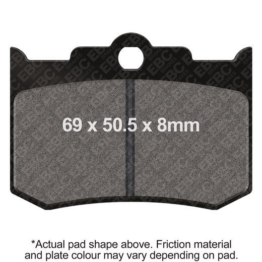 EBC Off Road Motorcycles Semi-Sintered Brake Pad FA216/3V showing the brake pad with metallic semi-sintered surface and mounting edges.