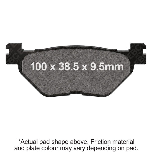 EBC Off Road Motorcycles Semi-Sintered Brake Pad FA319/2V showing black brake pad with metal backing plate