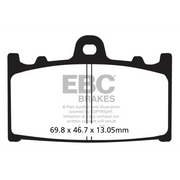 EBC off-road motorcycle semi-sintered brake pad FA366VLD showing metal backing and friction material for off-road braking performance