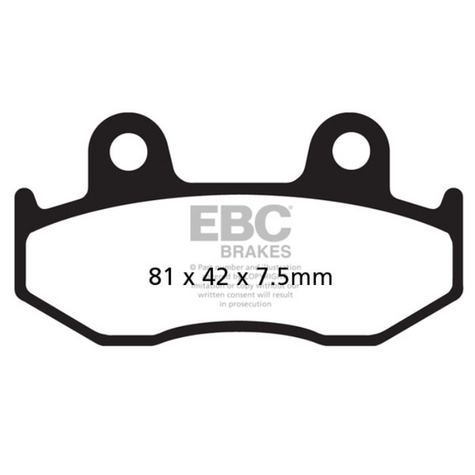 EBC Off Road Motorcycle TT Hybrid Carbon Brake Pad FA092TT showing the black brake pad with metal backing plate and branding details.