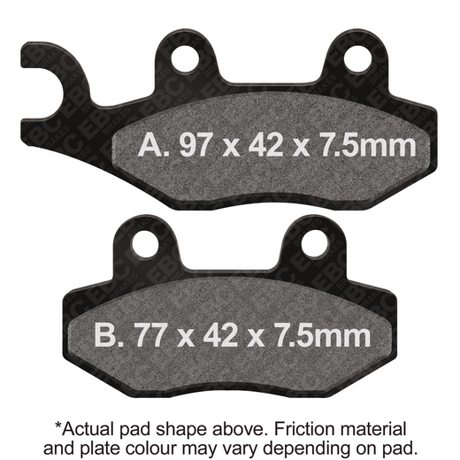 EBC Brakes TT Hybrid Carbon Motorcycle Brake Pad FA159TT for off-road bikes, shown in close-up with black and carbon material details.