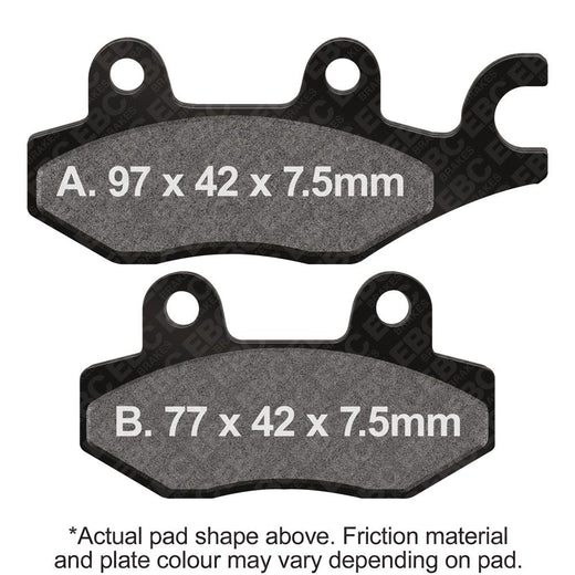 EBC Brakes TT Hybrid Carbon Off Road Motorcycle Brake Pad FA165/2TT showing black carbon composite material and brake pad shape