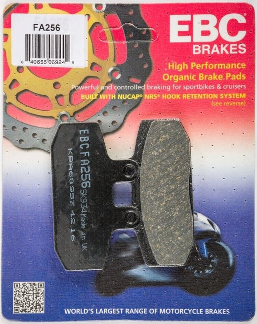 EBC Brakes TT Hybrid Carbon Motorcycle Brake Pad FA256TT installed on off-road motorcycle wheel, showcasing durable brake pad features.