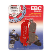 EBC Brakes Off Road TT Hybrid Carbon Brake Pad for motorcycles, showing the black carbon composite material and mounting surface.