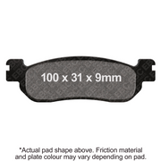 EBC Off Road Motorcycle TT Hybrid Carbon Brake Pad FA275TT showing the black brake pad with metallic backing and branding.
