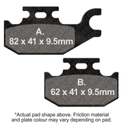 EBC Off Road Motorcycle TT Hybrid Carbon Brake Pad FA307TT showing the black carbon composite material and metal backing plate
