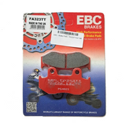 EBC Off Road Motorcycles TT Hybrid Carbon Brake Pad FA323TT showing the black carbon brake pad with metal backing plate