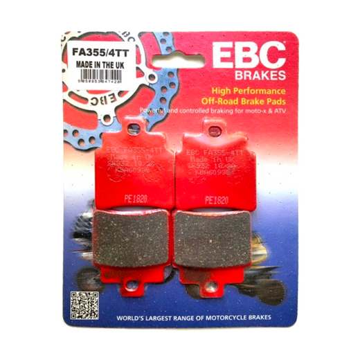 EBC Off Road Motorcycles TT Hybrid Carbon Brake Pad FA355/4TT showing the black carbon composite brake pad for off-road bikes