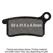 EBC Brakes TT Hybrid Carbon Brake Pad for off-road motorcycles, showing the black brake pad with metal backing plate.