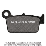 EBC Off Road Motorcycle TT Hybrid Carbon Brake Pad FA367/2TT with black carbon material and metal backing plate.