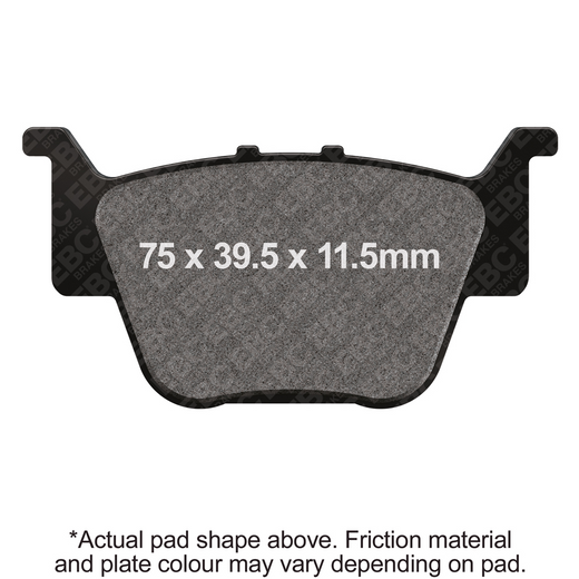 EBC Brakes Off Road Motorcycles TT Hybrid Carbon Brake Pad FA373TT showing the black carbon composite brake pad with branding