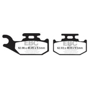 EBC Brakes off-road motorcycle TT Hybrid carbon brake pad, FA428TT, showing the black and metallic pad with mounting hardware.