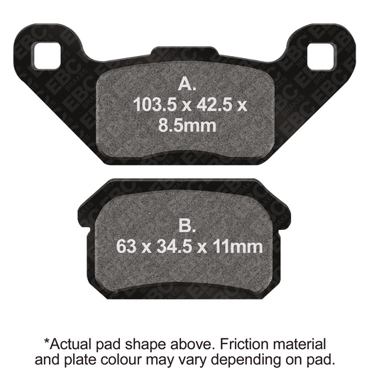 EBC Brakes Off Road TT Hybrid Carbon Motorcycle Brake Pad FA431TT displayed with black and carbon composite material.