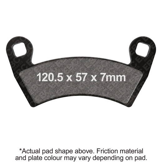 EBC Off Road Motorcycle TT Hybrid Carbon Brake Pad FA452TT installed on a dirt bike brake caliper.