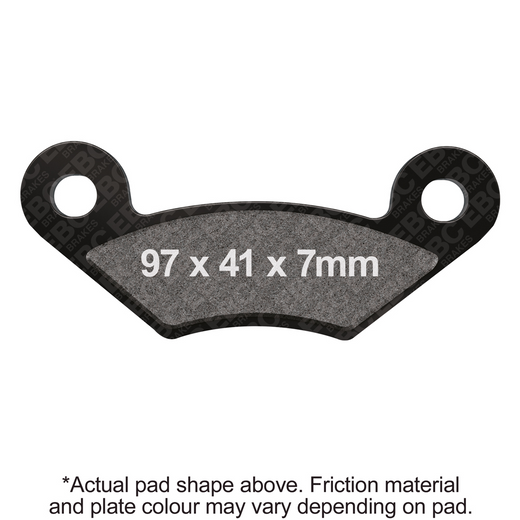 EBC Off Road Motorcycle TT Hybrid Carbon Brake Pad FA483TT showing the black brake pad with metal backing plate and EBC branding
