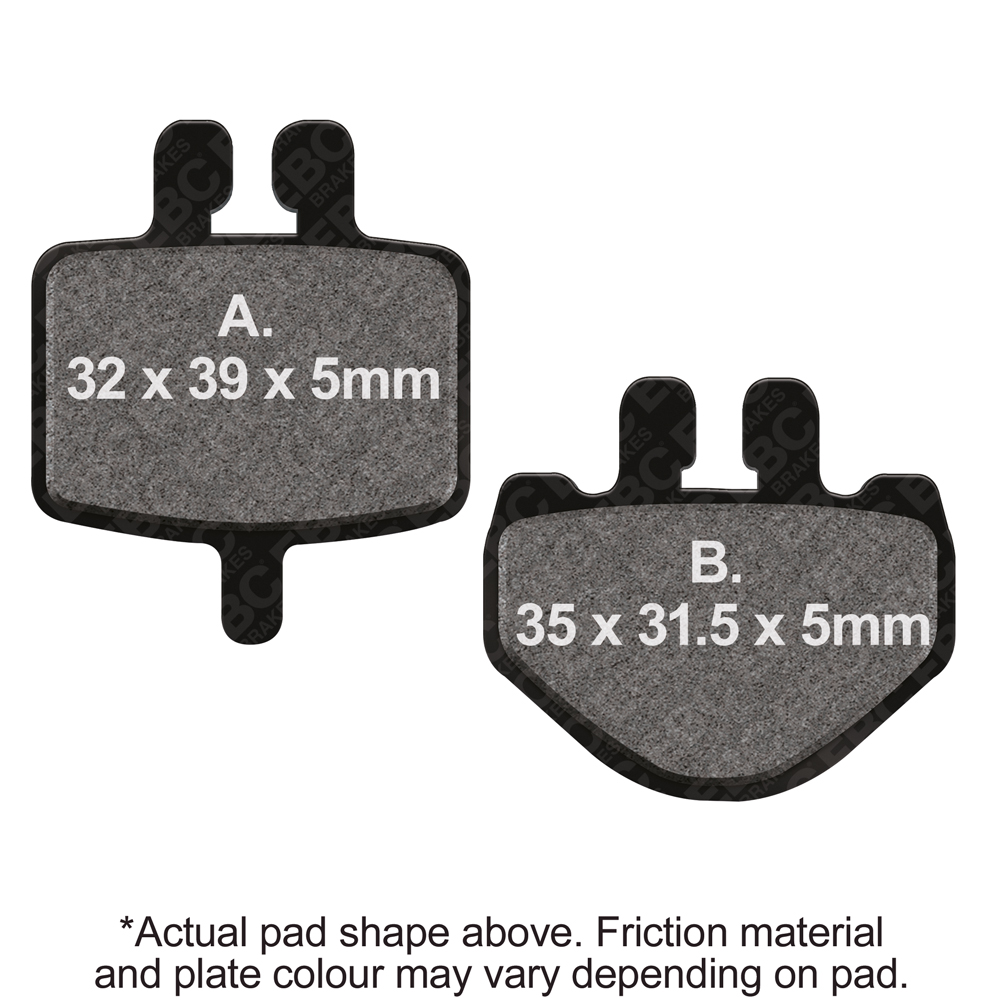 EBC Brakes TT Hybrid Carbon Motorcycle Brake Pad for off-road bikes, showing the black carbon composite surface and metal backing plate.