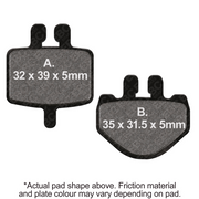 EBC Brakes TT Hybrid Carbon Motorcycle Brake Pad for off-road bikes, showing the black carbon composite surface and metal backing plate.