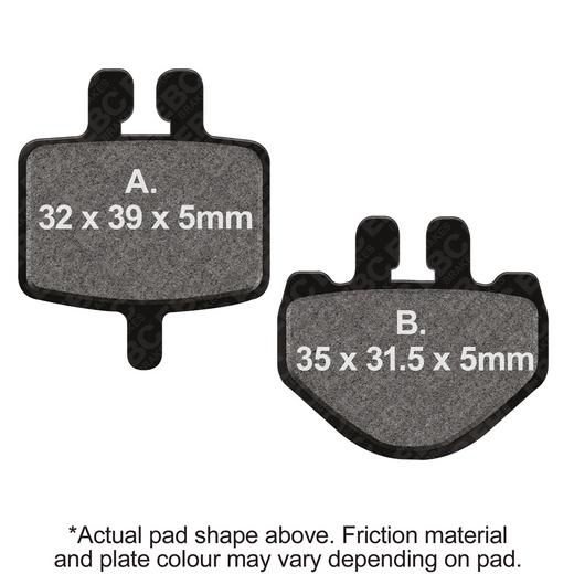 EBC Brakes TT Hybrid Carbon Brake Pad for off-road motorcycles, featuring a black and carbon fiber design with metal backing plate.
