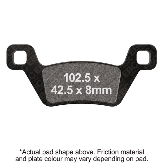 EBC Brakes TT Hybrid Carbon Brake Pad for off-road motorcycles, showing the black carbon composite brake pad with branding.