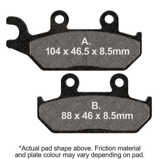 EBC Off Road Motorcycle TT Hybrid Carbon Brake Pad FA645TT, close-up view showing the black carbon material and brake surface.