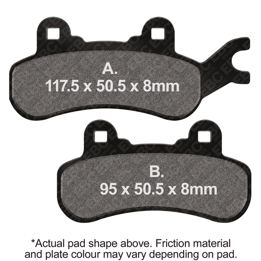 EBC Brakes TT Hybrid Carbon Off Road Motorcycle Brake Pad FA682TT with black composite material and detailed design visible.