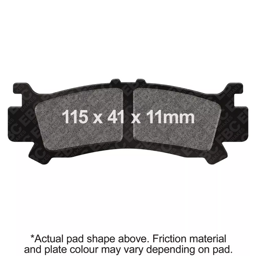 EBC Brakes Off Road Motorcycle TT Hybrid Carbon Brake Pad FA702TT installed on a motorcycle wheel with brake caliper