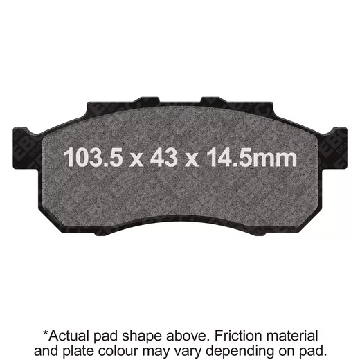 EBC Brakes Off Road TT Hybrid Carbon Motorcycle Brake Pad FA712TT showing the black carbon composite surface and mounting hardware