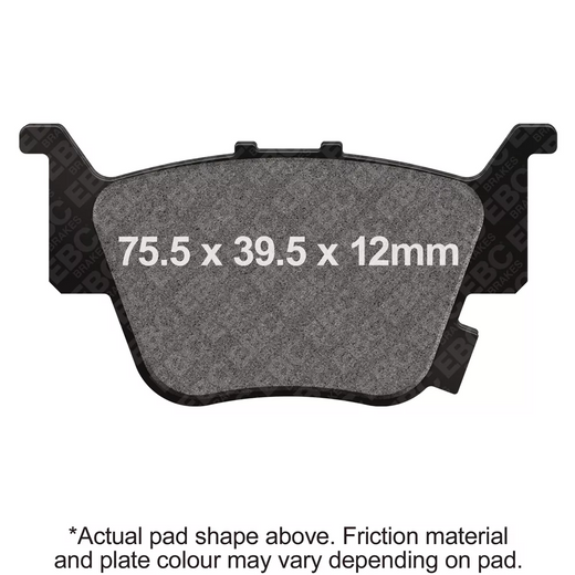 EBC Brakes TT Hybrid Carbon Motorcycle Brake Pad FA714TT with detailed friction material and mounting surface for off-road riding.