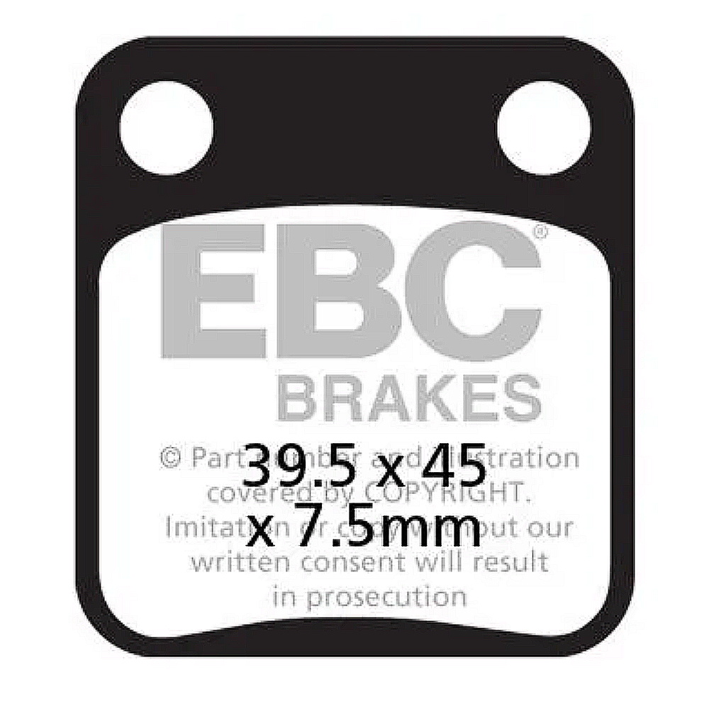 EBC Brakes Scooters Carbon Brake Pad SFAC054 showing close-up of black brake pad with branding and textured surface