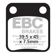 EBC Brakes Scooters Carbon Brake Pad SFAC054 showing close-up of black brake pad with branding and textured surface