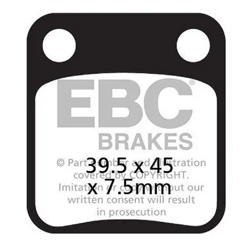 EBC Brakes Scooters Carbon Brake Pad SFAC054 showing the black brake pad with mounting holes and branding details