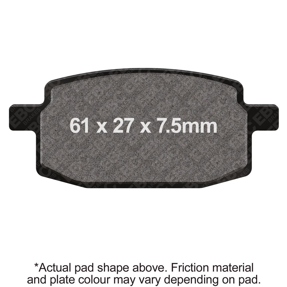 EBC Scooters Carbon Brake Pad SFAC169 showing black brake pad with branding for scooter braking system.