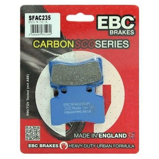 EBC Brakes Scooters Carbon Brake Pad SFAC235 showing black brake pad with carbon material and branding details