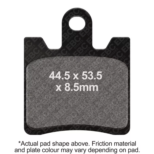 EBC Brakes Scooters Carbon Brake Pad SFAC283/4 showing black brake pad with metal backing for scooter braking system