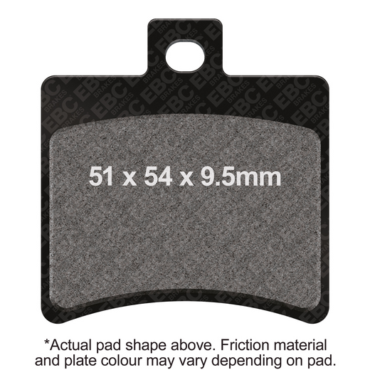 EBC Brakes Scooters Carbon Brake Pad SFAC298 showing black brake pad with metal backing for scooter braking system