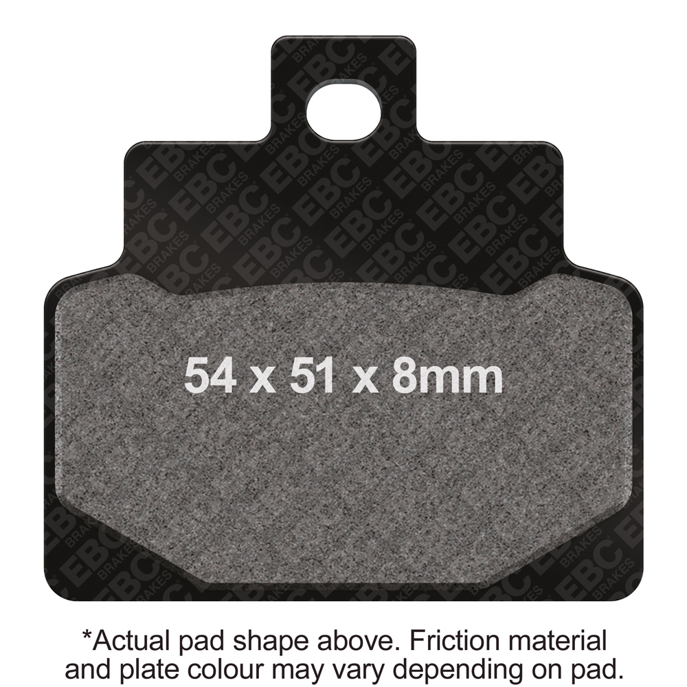 EBC Brakes Scooters Carbon Brake Pad SFAC301 showing the black ceramic brake pad for scooter braking systems