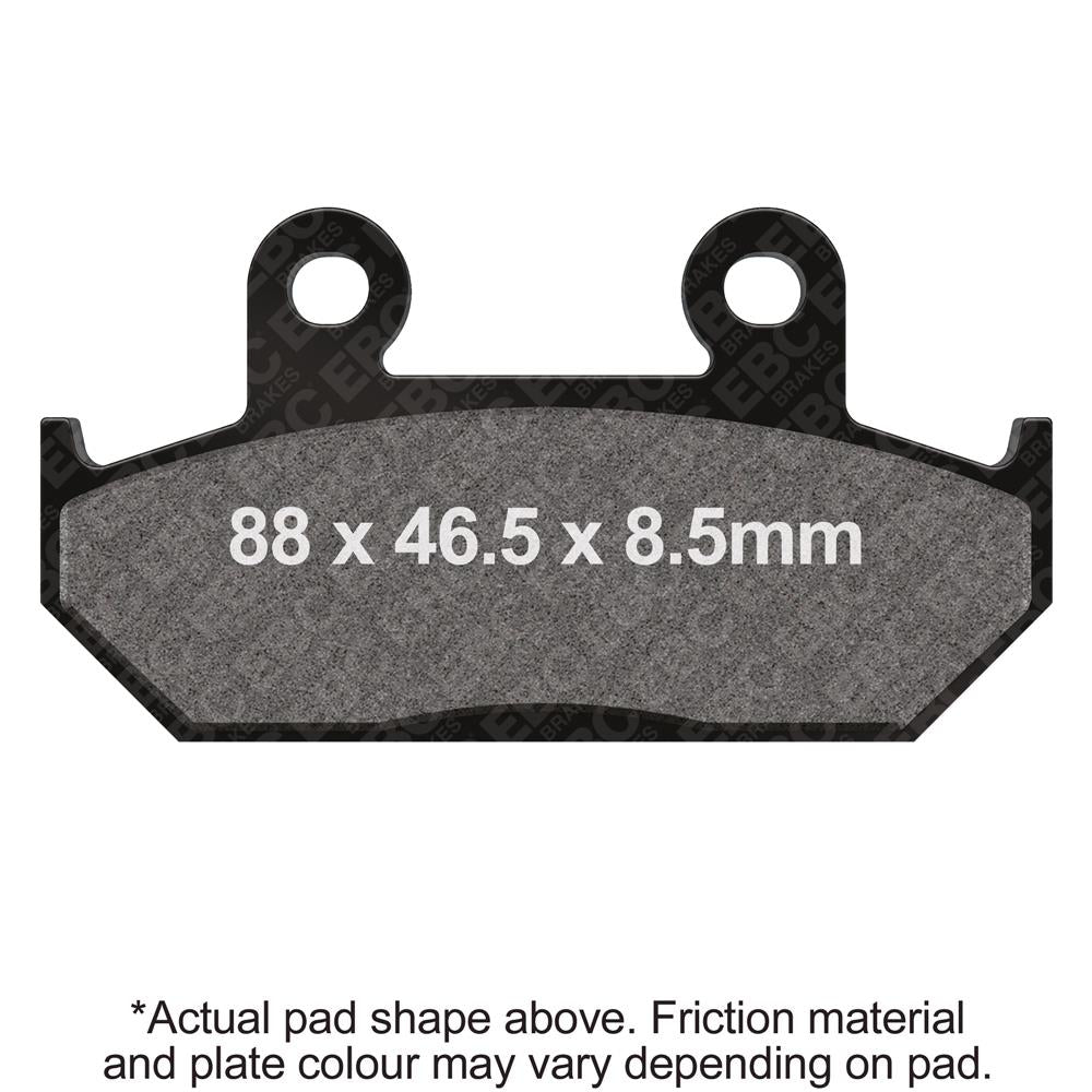 EBC Brakes Scooters Carbon Brake Pad SFAC412 showing the black brake pad with branding details
