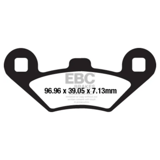 EBC Scooters Carbon Brake Pad SFAC650 shown on a scooter brake system for enhanced stopping power and heat resistance.