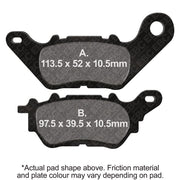 EBC Brakes Scooters Carbon Brake Pad SFAC706 shown on a scooter wheel for high-performance braking.